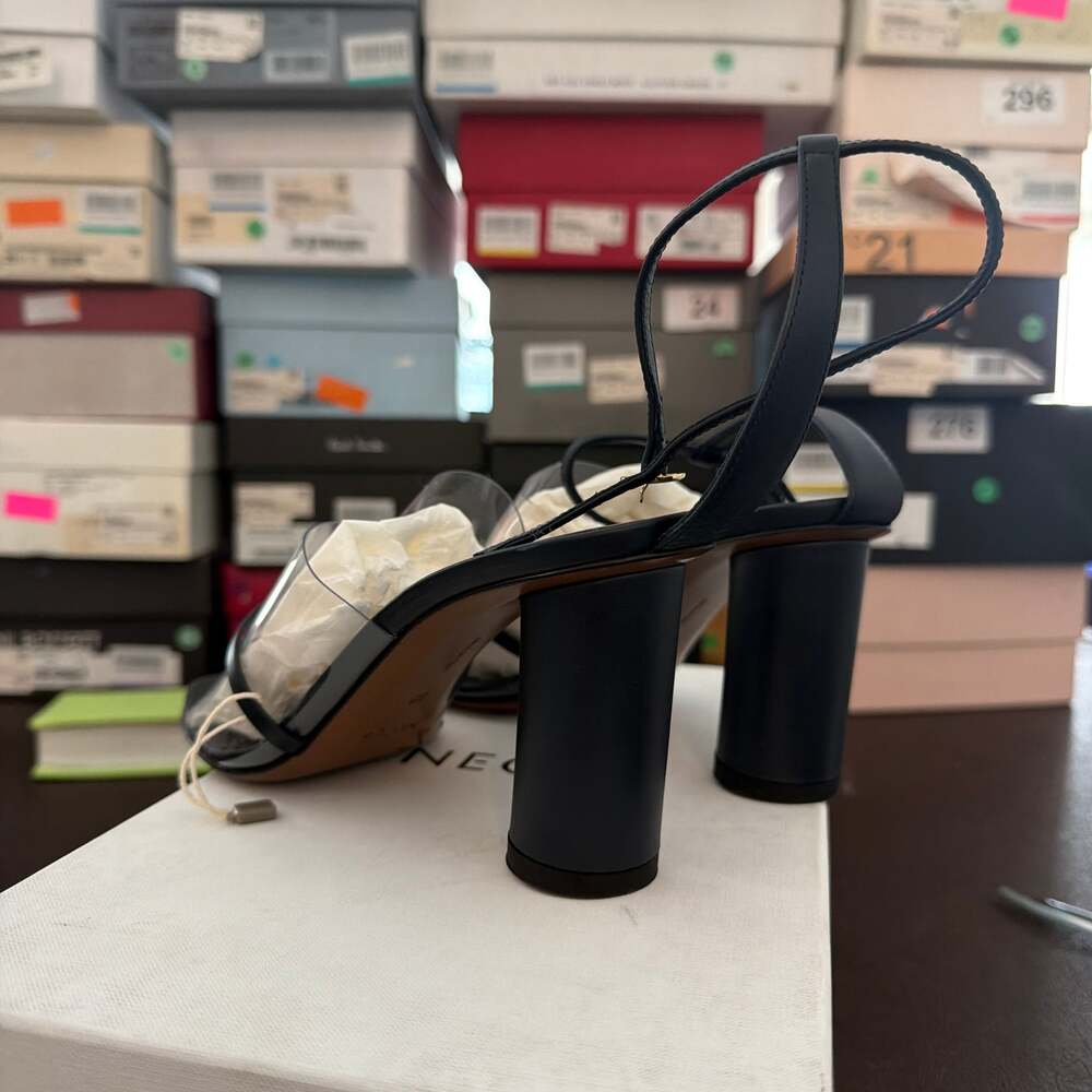 NEOUS Tuber 80mm Black Leather and PVC Sandal Heels size 38 BRAND NEW fast2Ship - Picture 5 of 8